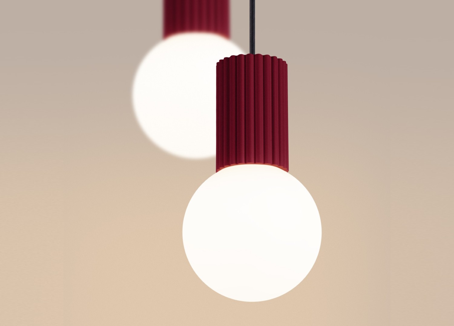 Suspension HALO 2P bordeaux – vue complémentaire 4