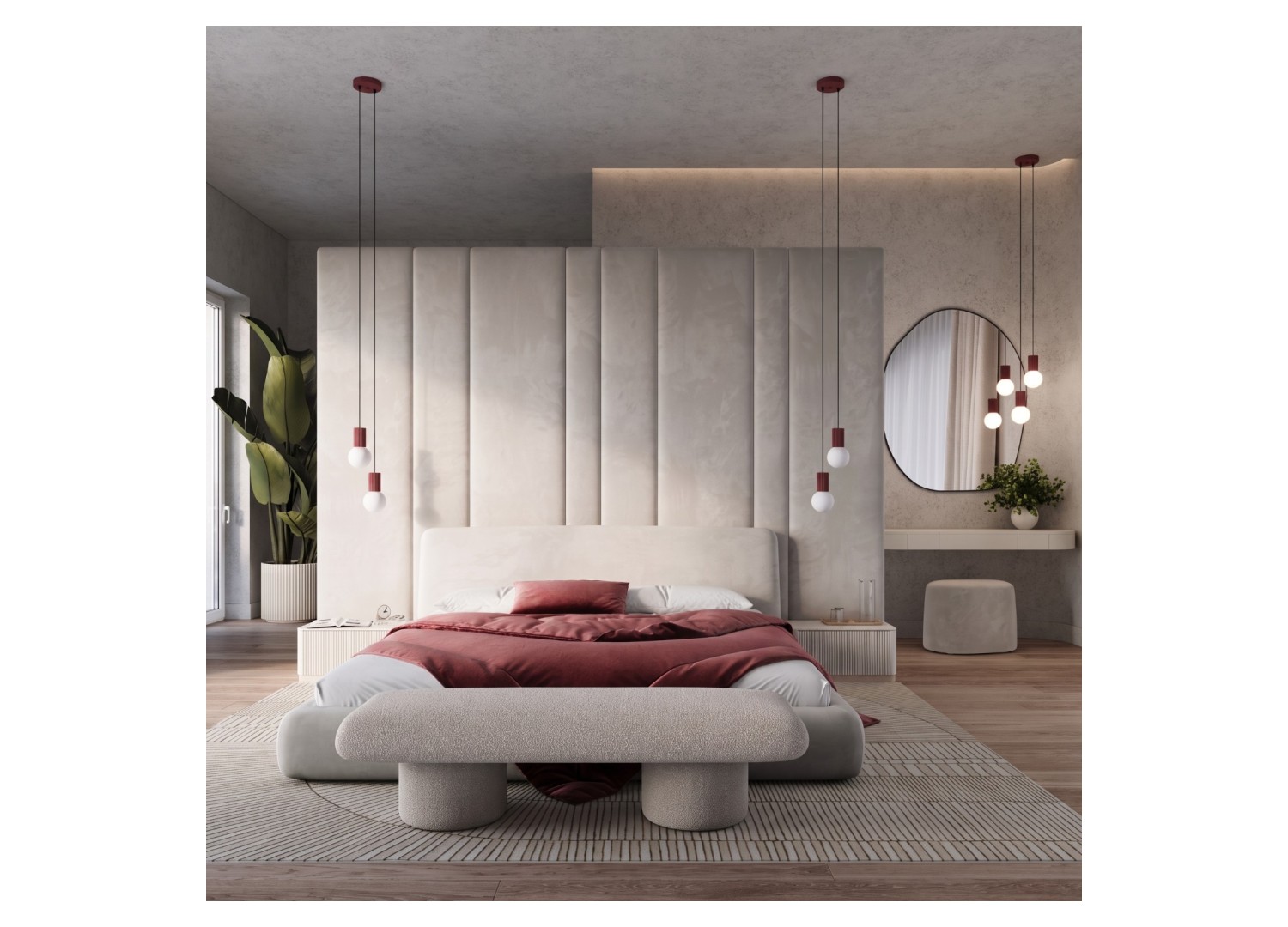 Suspension HALO 2P bordeaux – dimensions
