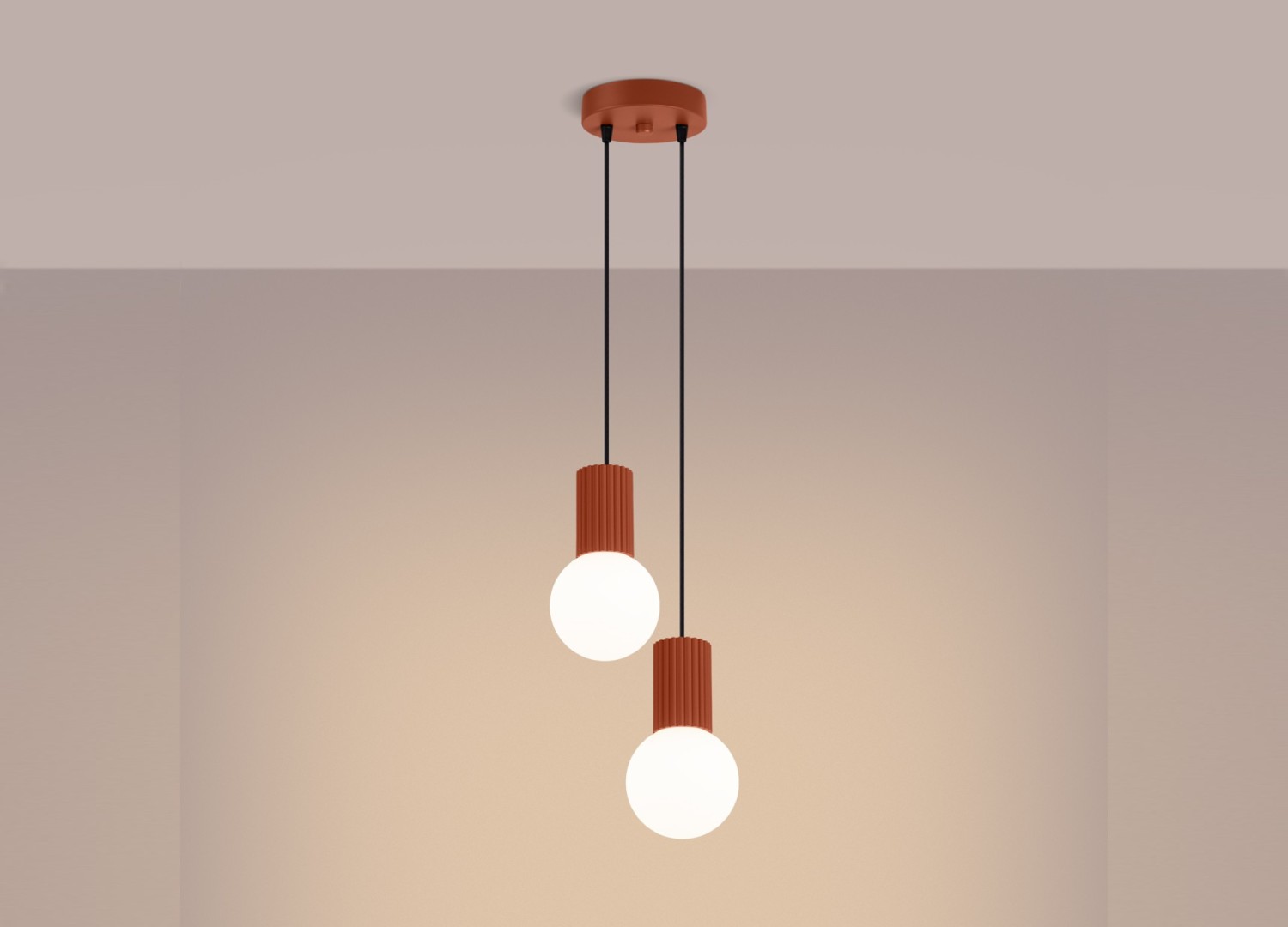 Suspension HALO 2P ocre rouge – vue complémentaire 3