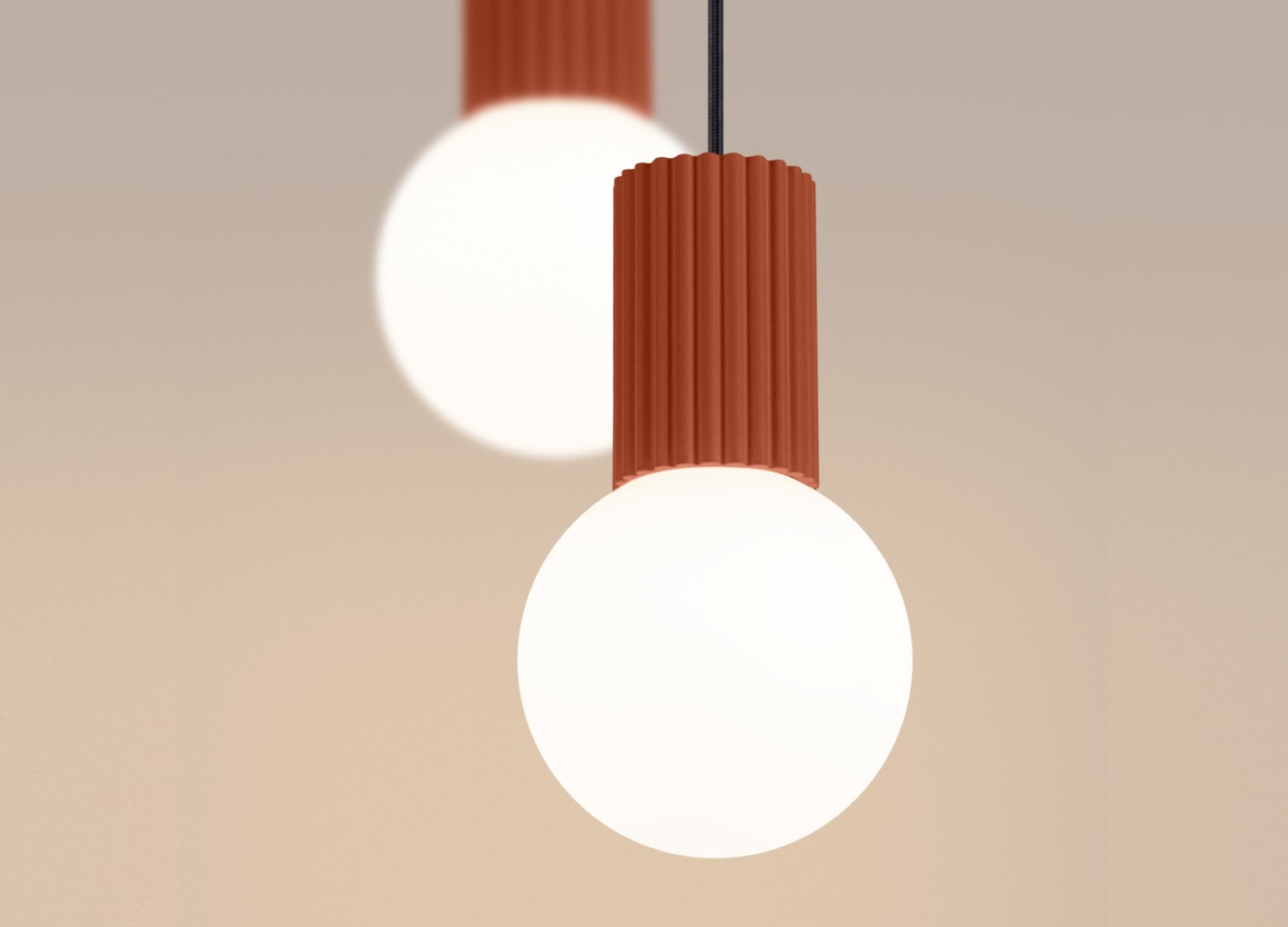 Suspension HALO 2P ocre rouge – vue complémentaire 4