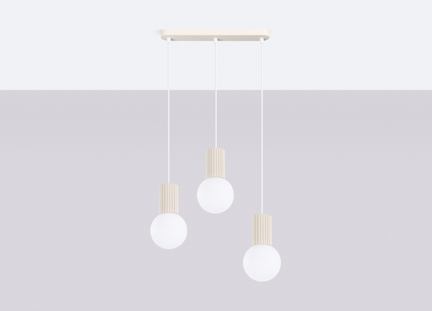 Suspension HALO 3L beige – vue complémentaire 2