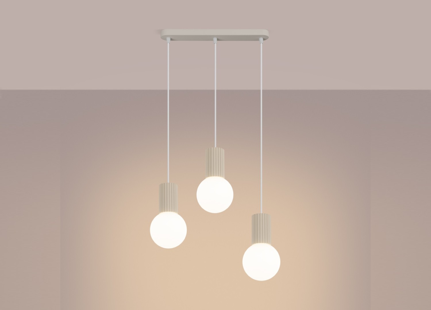 Suspension HALO 3L beige – vue complémentaire 3