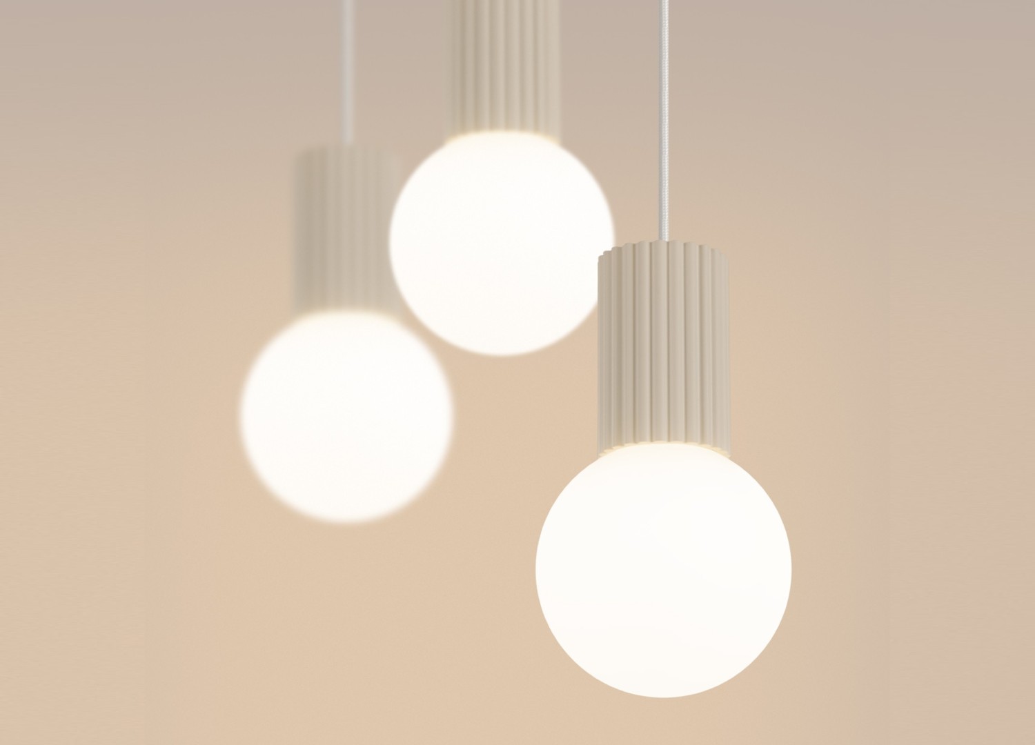 Suspension HALO 3L beige – vue complémentaire 4