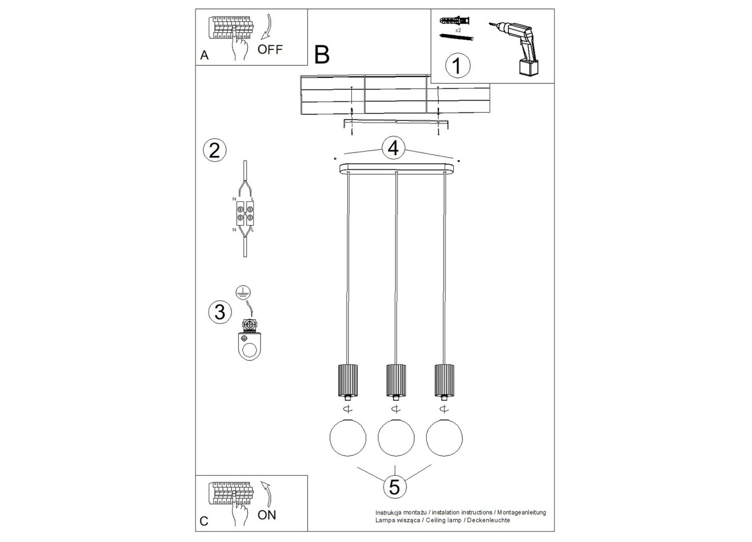 Suspension HALO 3L noir – vue complémentaire 11