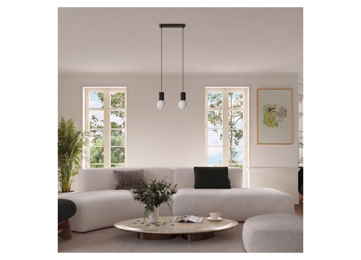 Suspension HALO 3L noir – dimensions