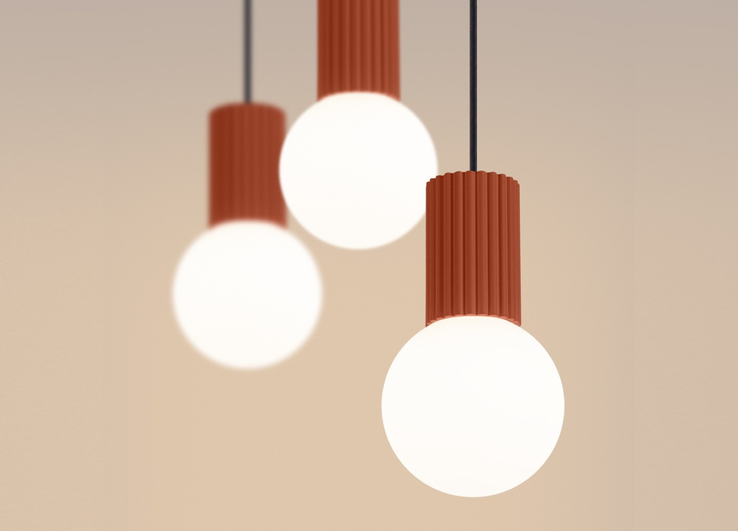 Suspension HALO 3L ocre rouge – vue complémentaire 4