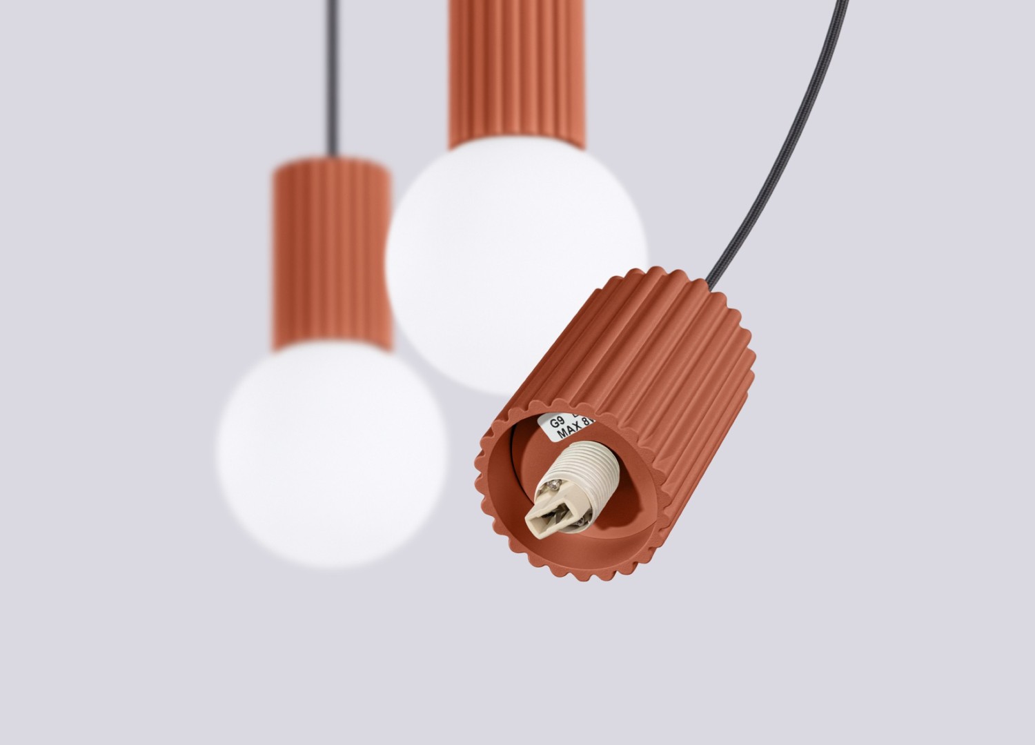 Suspension HALO 3L ocre rouge – vue complémentaire 7