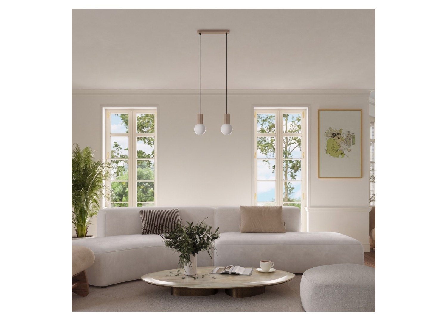 Suspension HALO 3L taupe – dimensions