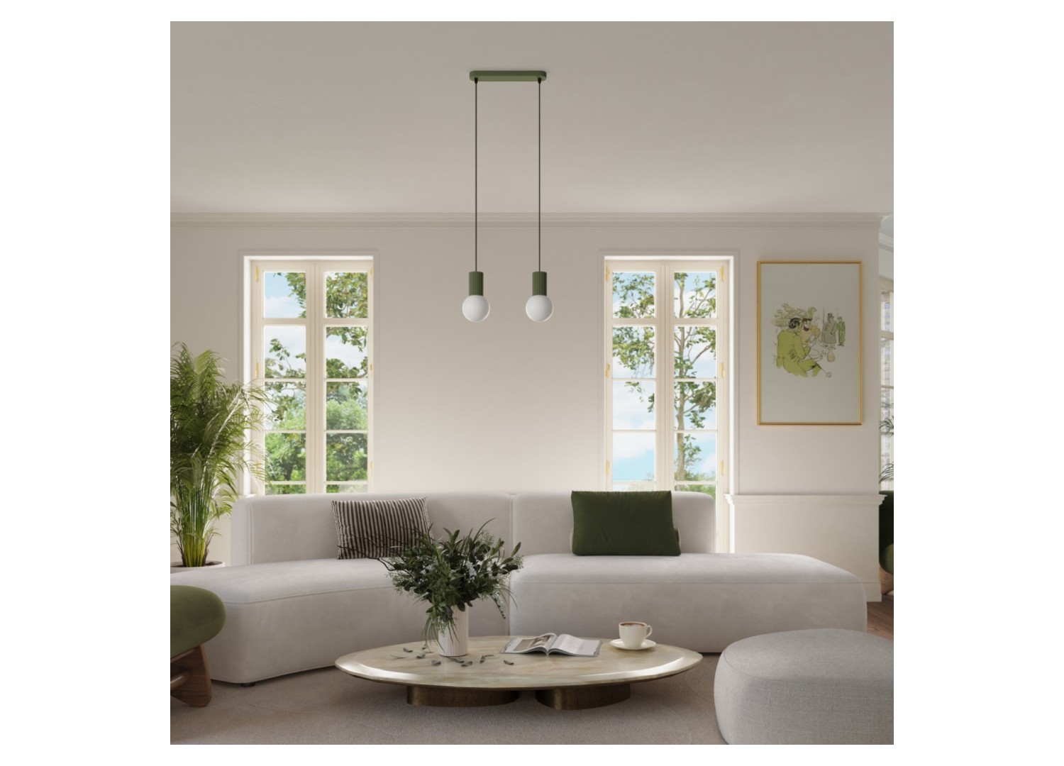 Suspension HALO 3L vert olive – dimensions