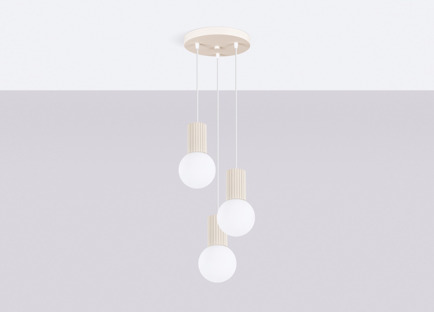 Suspension HALO 3P beige – vue complémentaire 2
