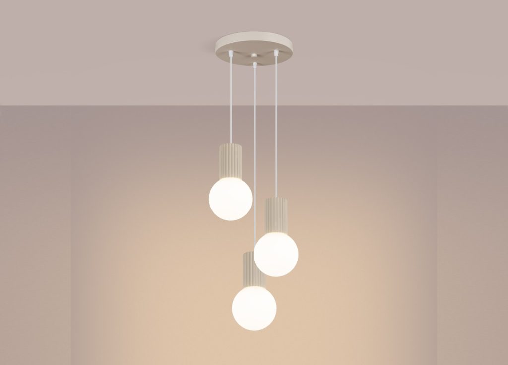 Suspension HALO 3P beige – vue complémentaire 3