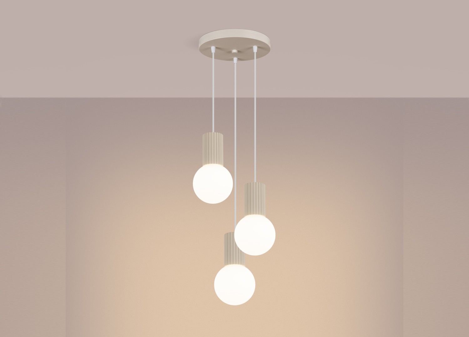 Suspension HALO 3P beige – vue complémentaire 3