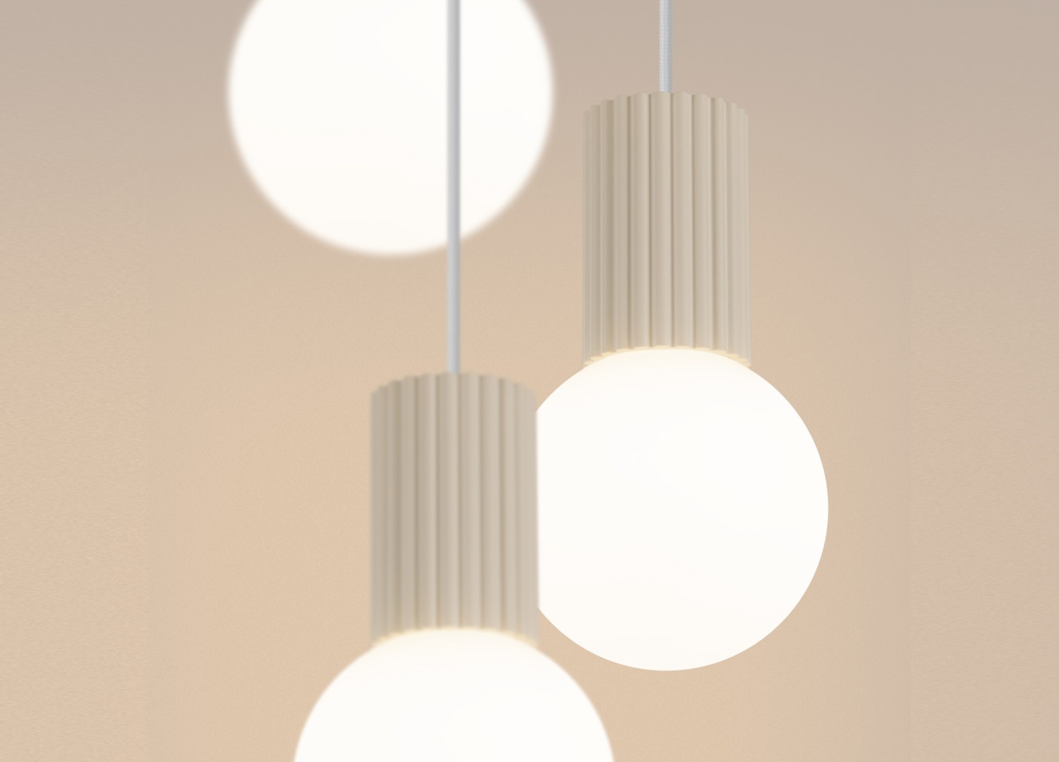 Suspension HALO 3P beige – vue complémentaire 4