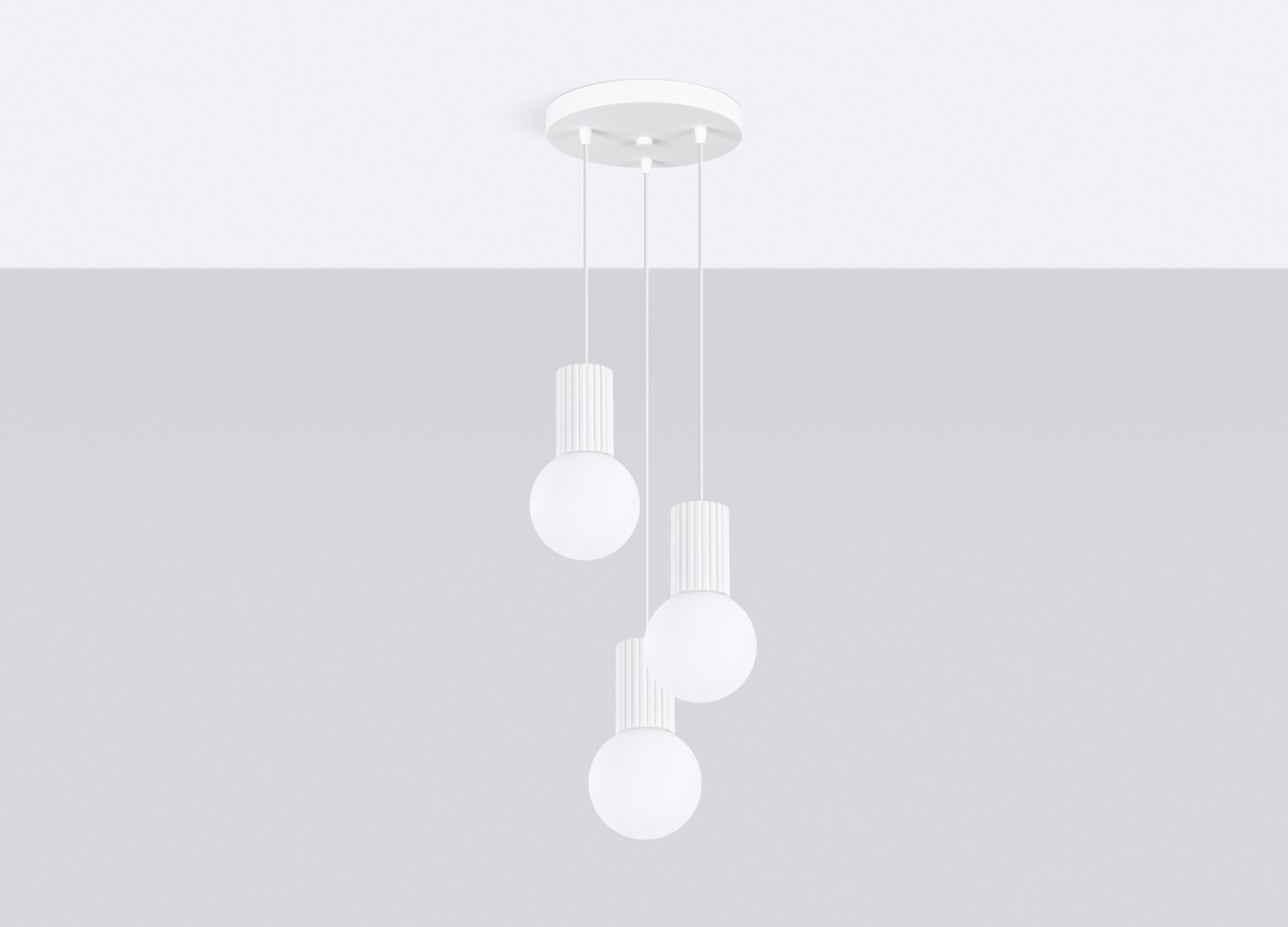 Suspension HALO 3P blanc – vue complémentaire 2