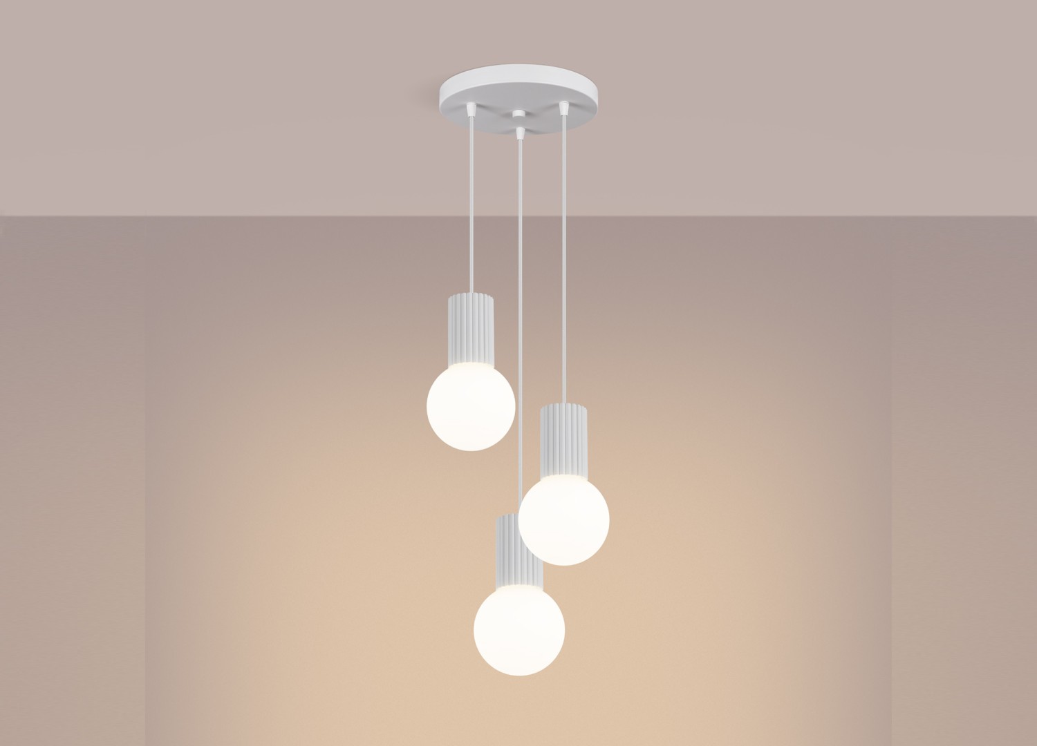 Suspension HALO 3P blanc – vue complémentaire 3