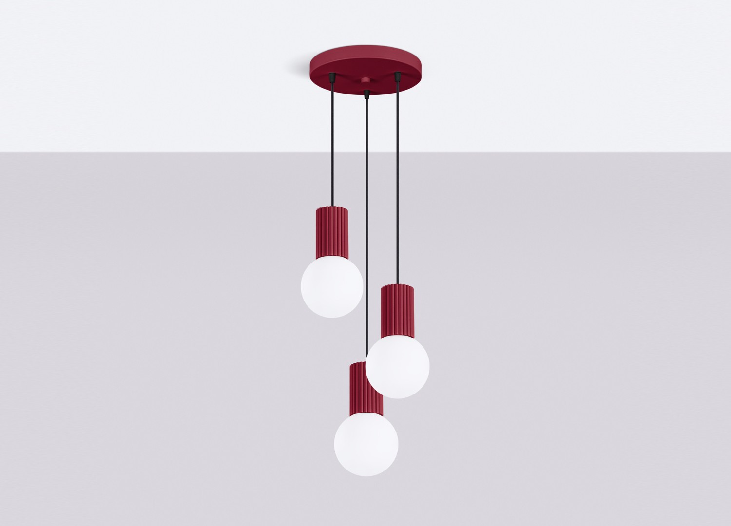 Suspension HALO 3P bordeaux – vue complémentaire 2