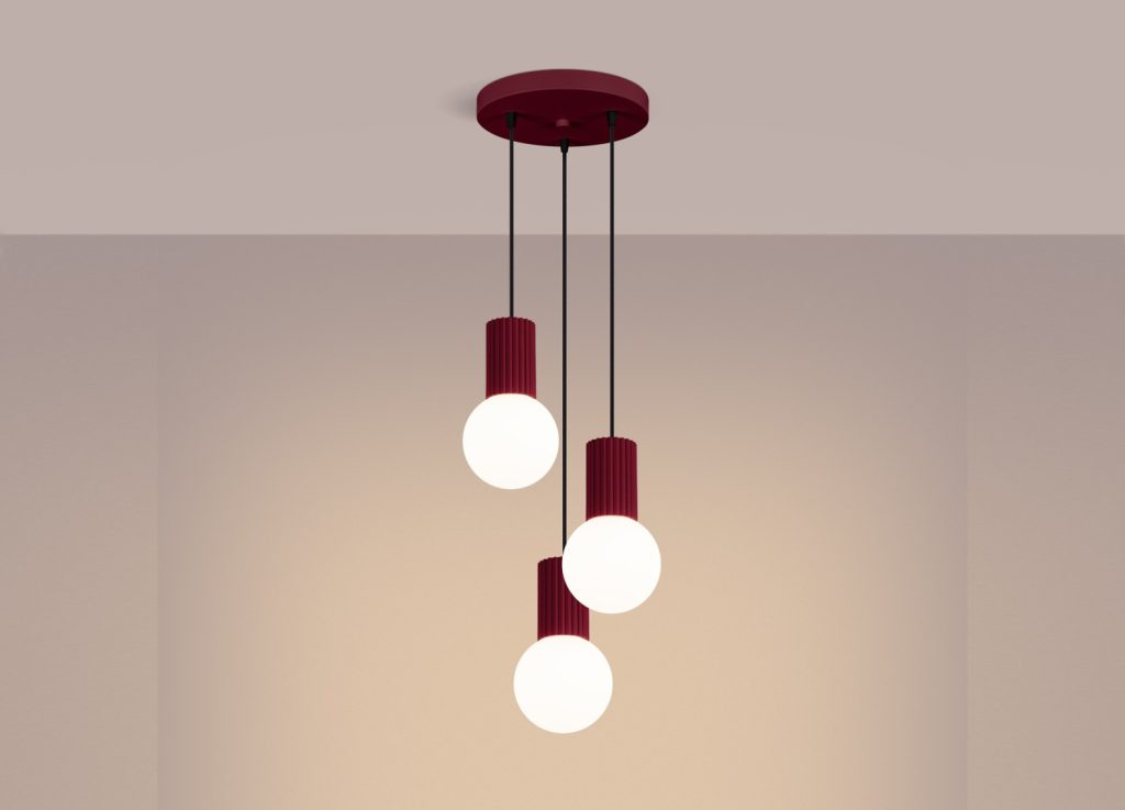 Suspension HALO 3P bordeaux – vue complémentaire 3