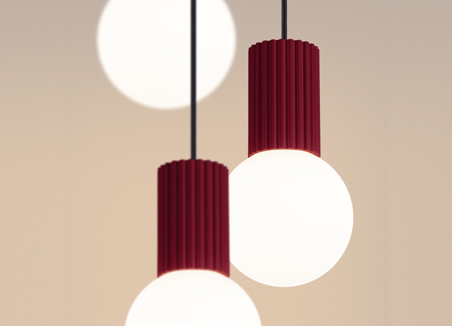 Suspension HALO 3P bordeaux – vue complémentaire 4