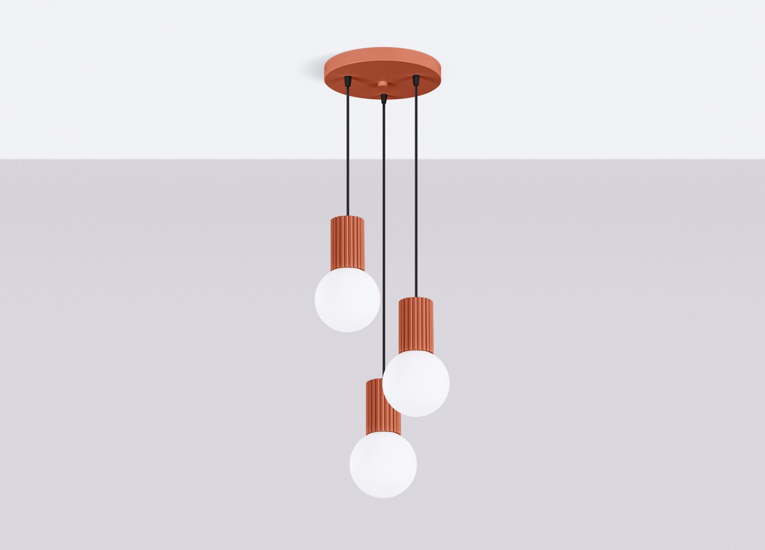 Suspension HALO 3P ocre rouge – vue complémentaire 2