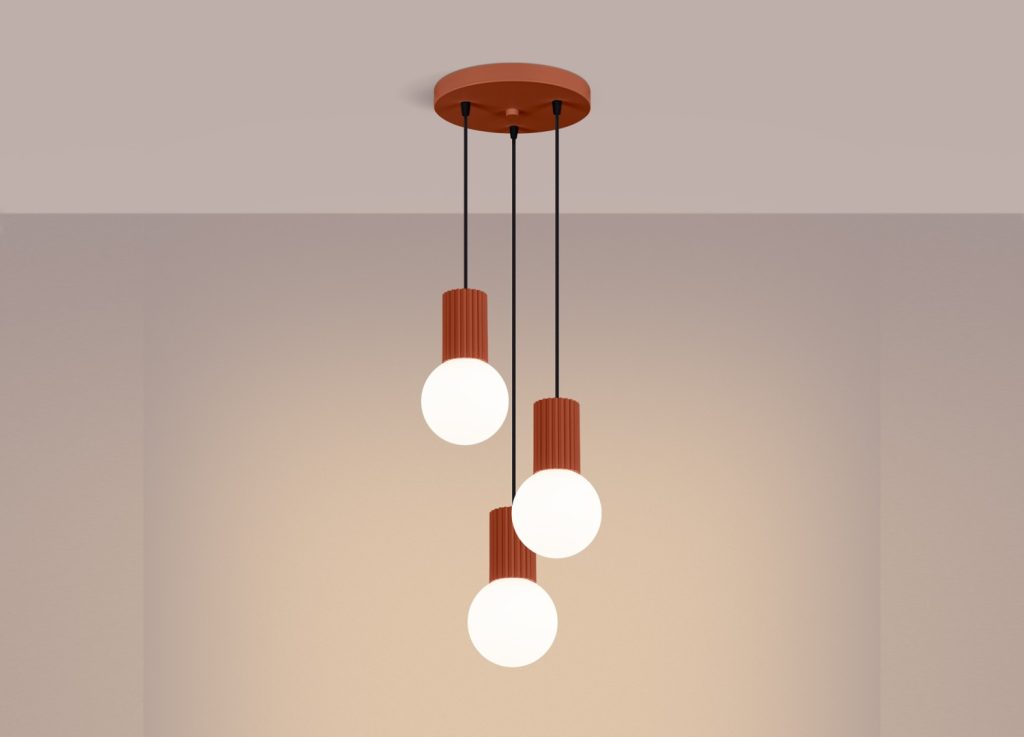 Suspension HALO 3P ocre rouge – vue complémentaire 3