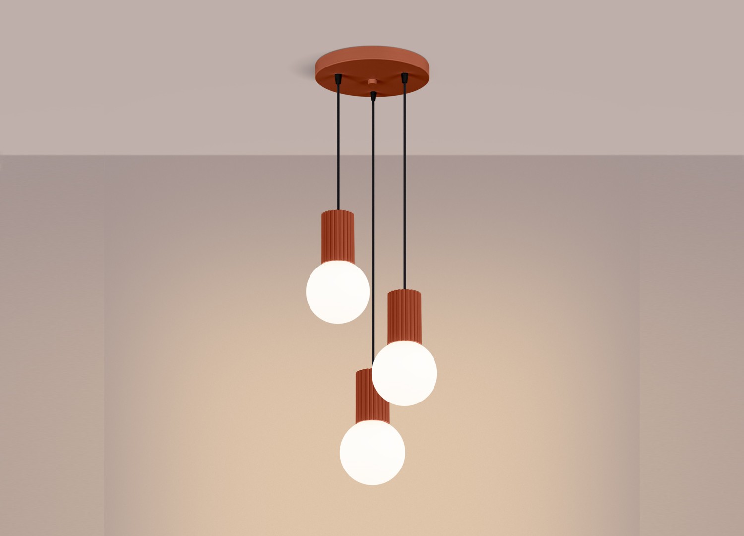 Suspension HALO 3P ocre rouge – vue complémentaire 3