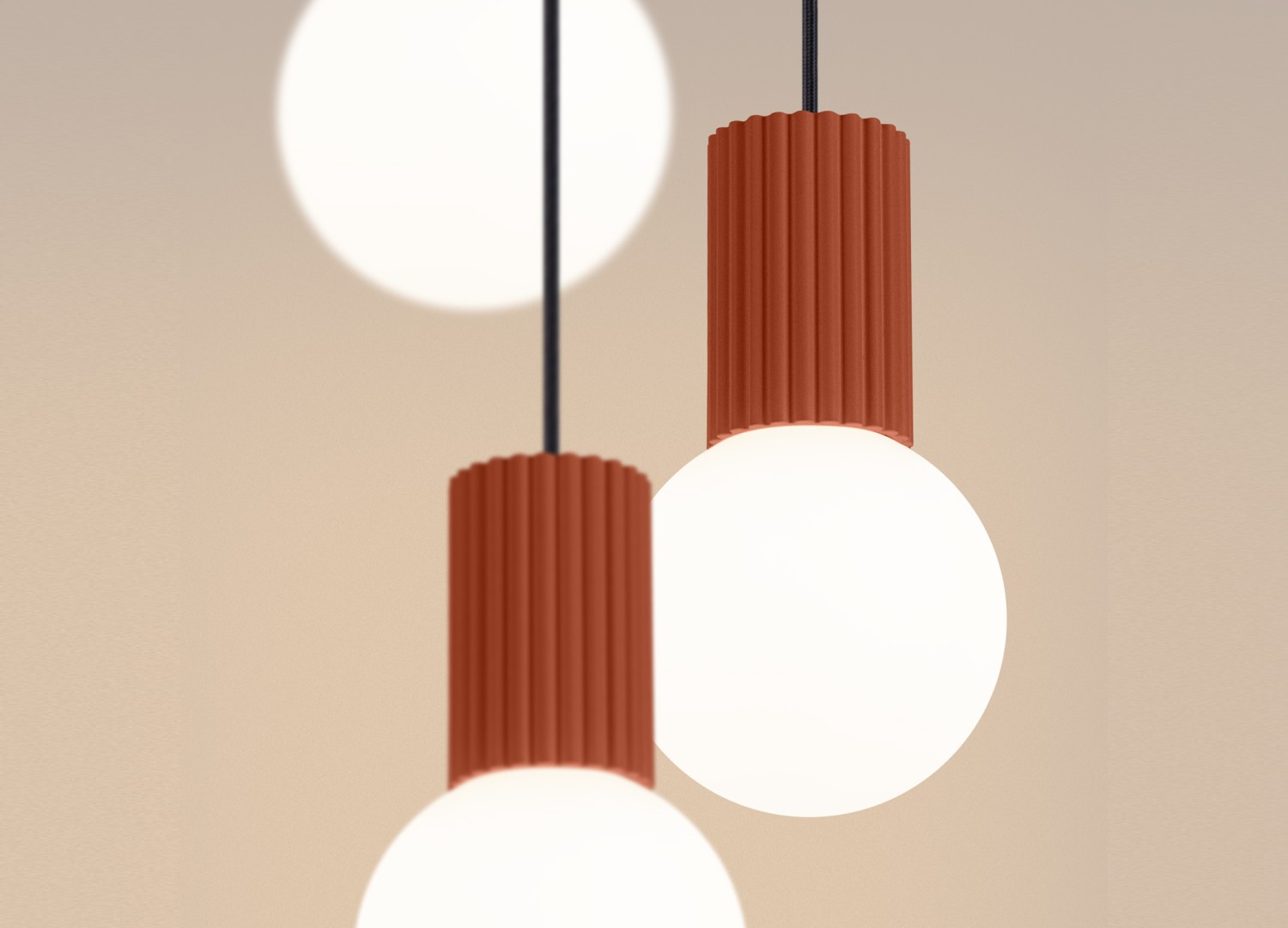 Suspension HALO 3P ocre rouge – vue complémentaire 4