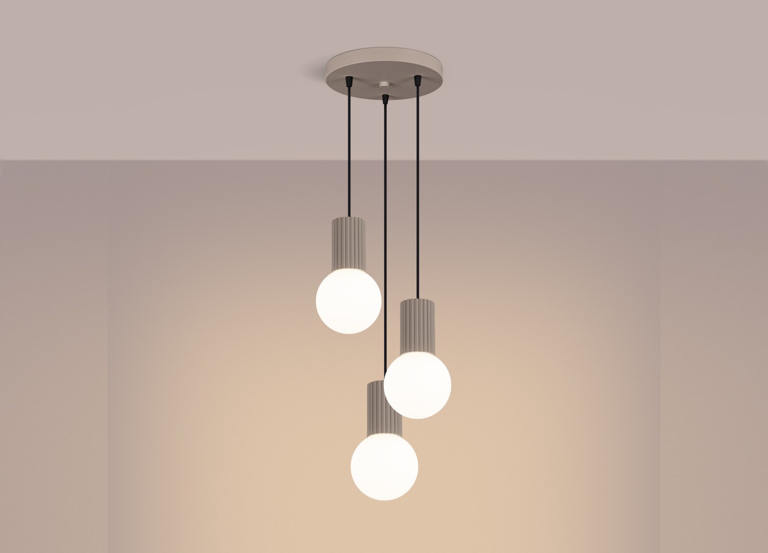 Suspension HALO 3P taupe – vue complémentaire 3