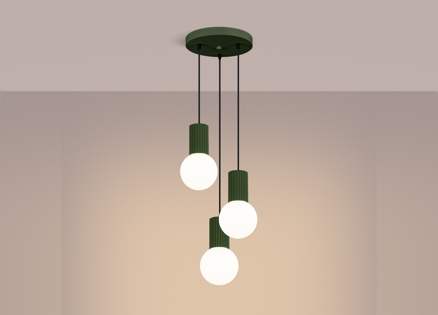 Suspension HALO 3P vert olive – vue complémentaire 3