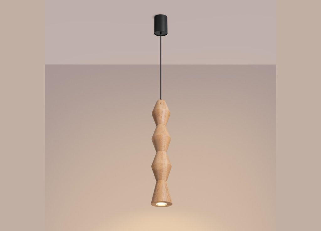 Suspension KUBBE grande R bois naturel GU10 – vue complémentaire 3