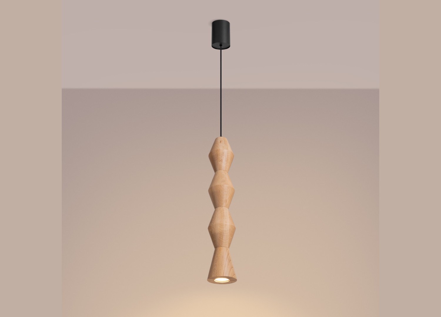 Suspension KUBBE grande R bois naturel GU10 – vue complémentaire 3