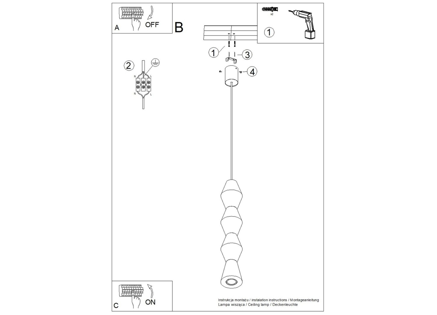 Suspension KUBBE grande R bois naturel GU10 – vue complémentaire 11