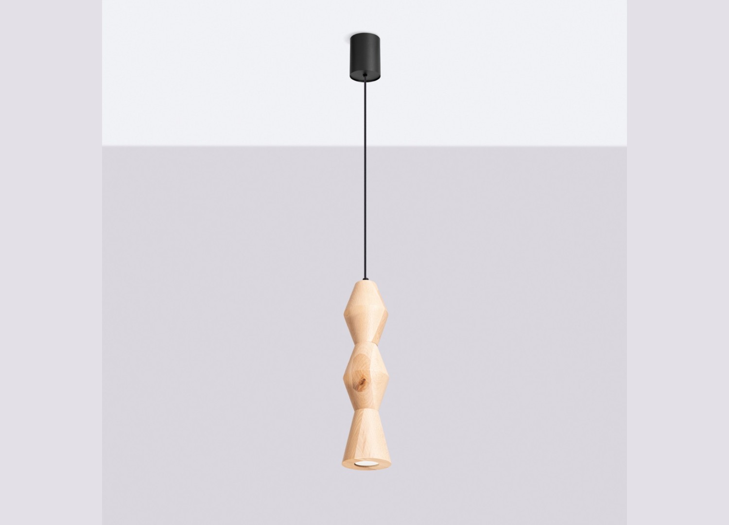 Suspension KUBBE moyenne R bois naturel GU10 – vue complémentaire 2