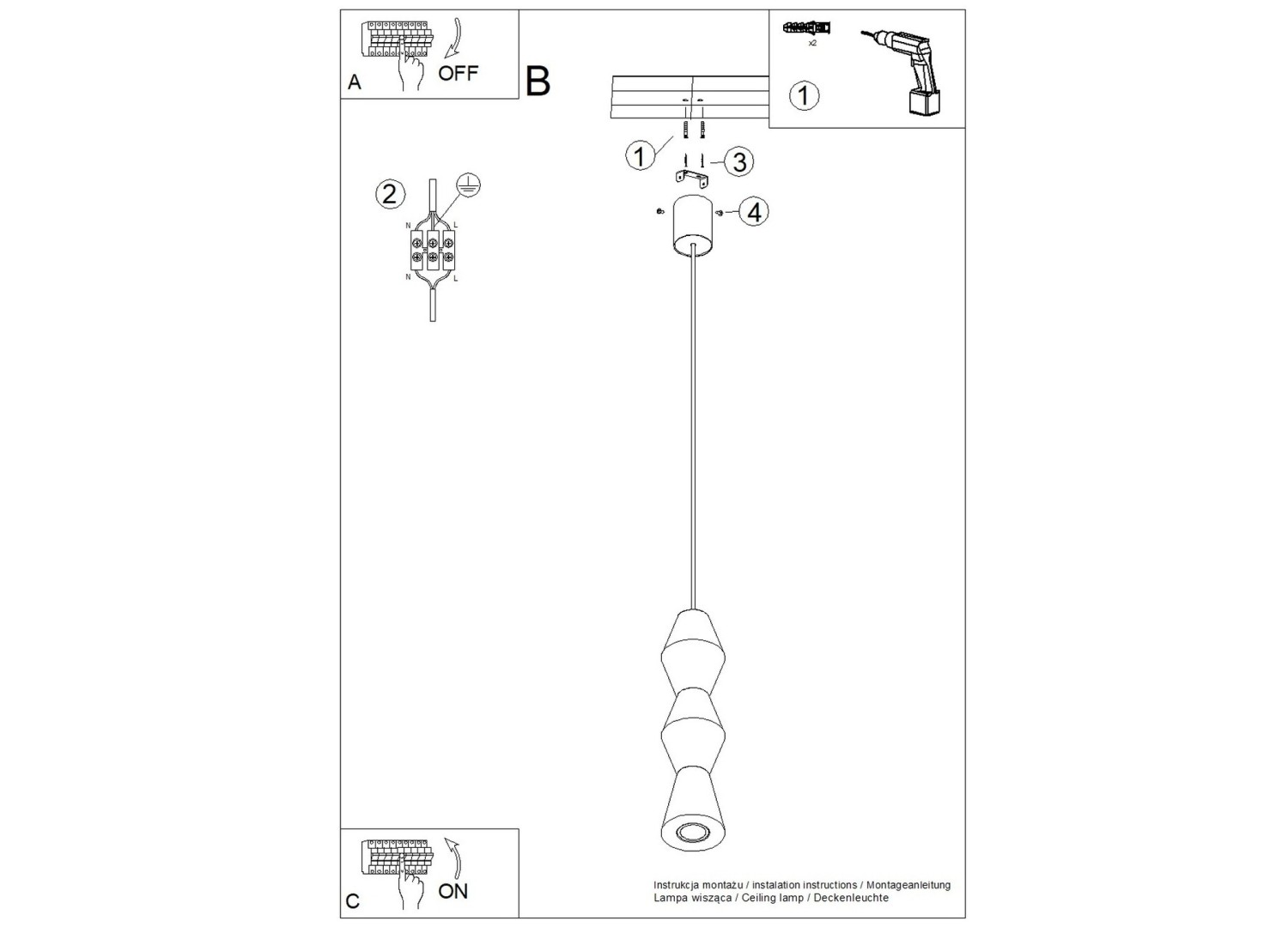 Suspension KUBBE moyenne R bois naturel GU10 – vue complémentaire 11