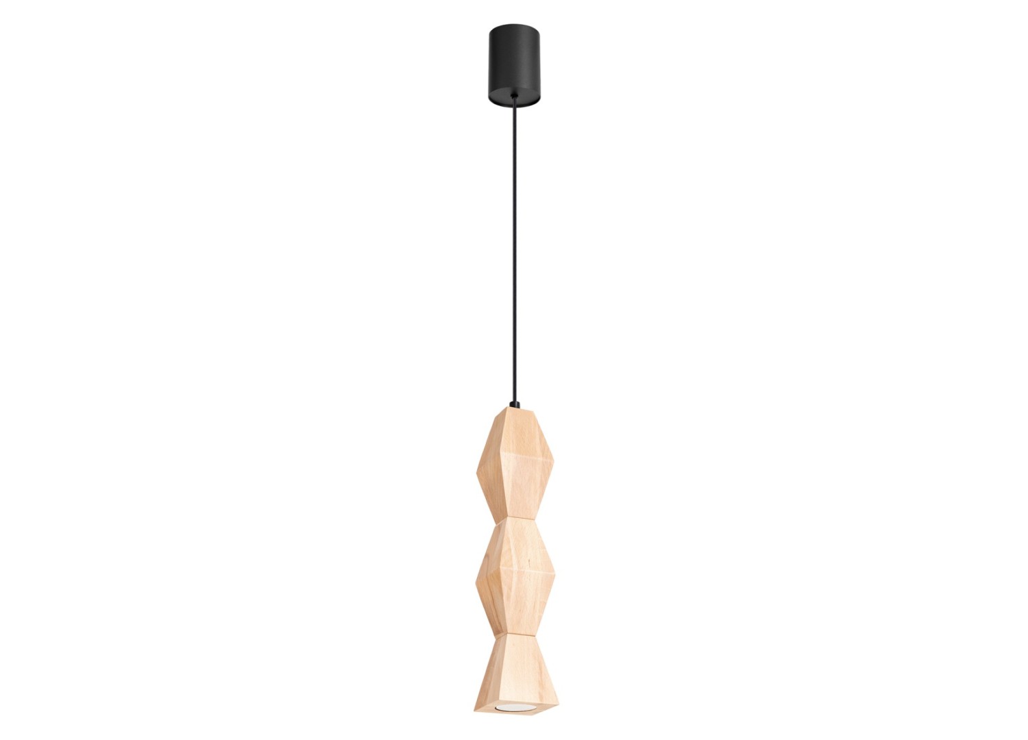 Suspension KUBBE moyenne S bois naturel GU10