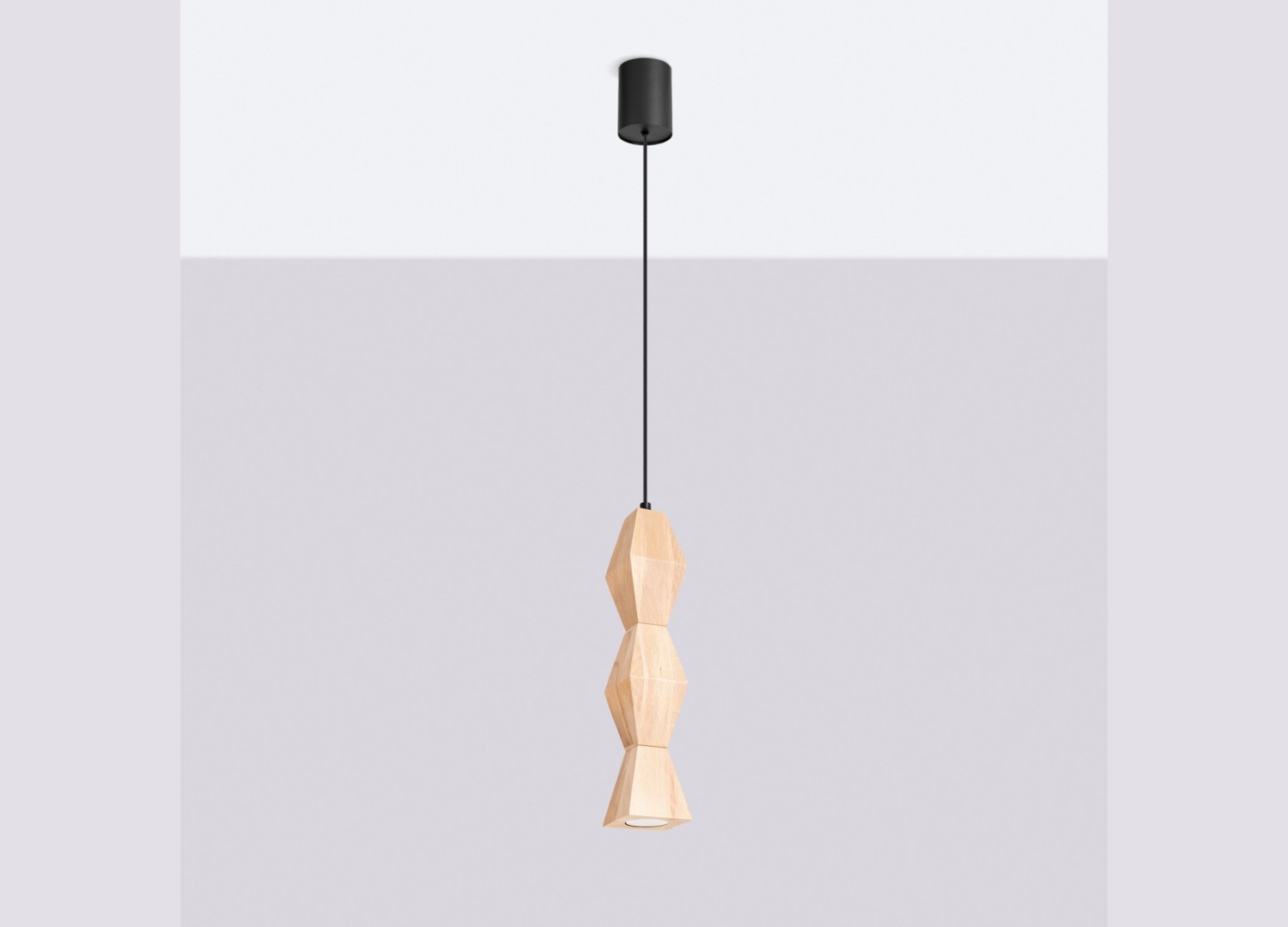 Suspension KUBBE moyenne S bois naturel GU10 – vue complémentaire 2