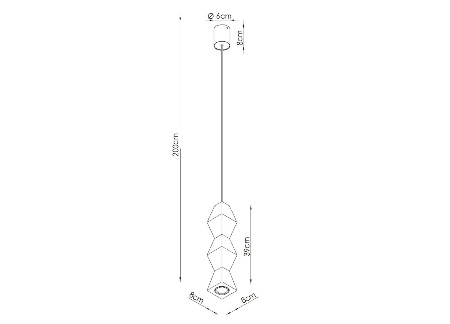 Suspension KUBBE moyenne S bois naturel GU10 – vue complémentaire 10