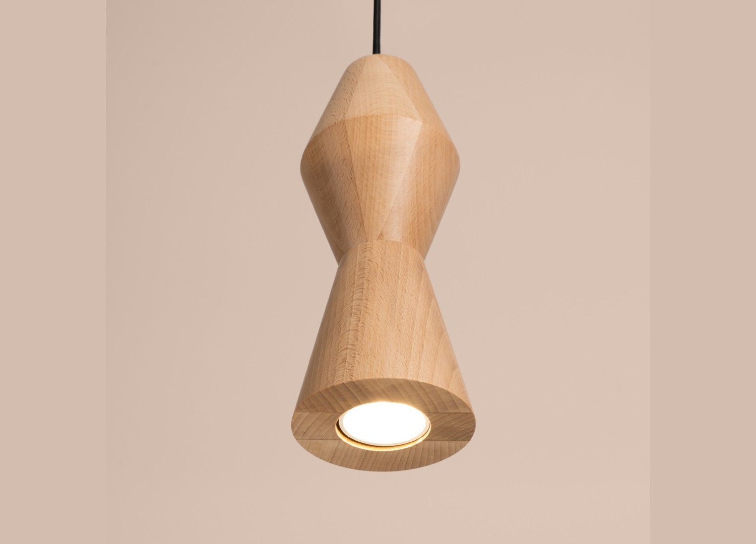 Suspension KUBBE petite R bois naturel GU10 – vue complémentaire 4