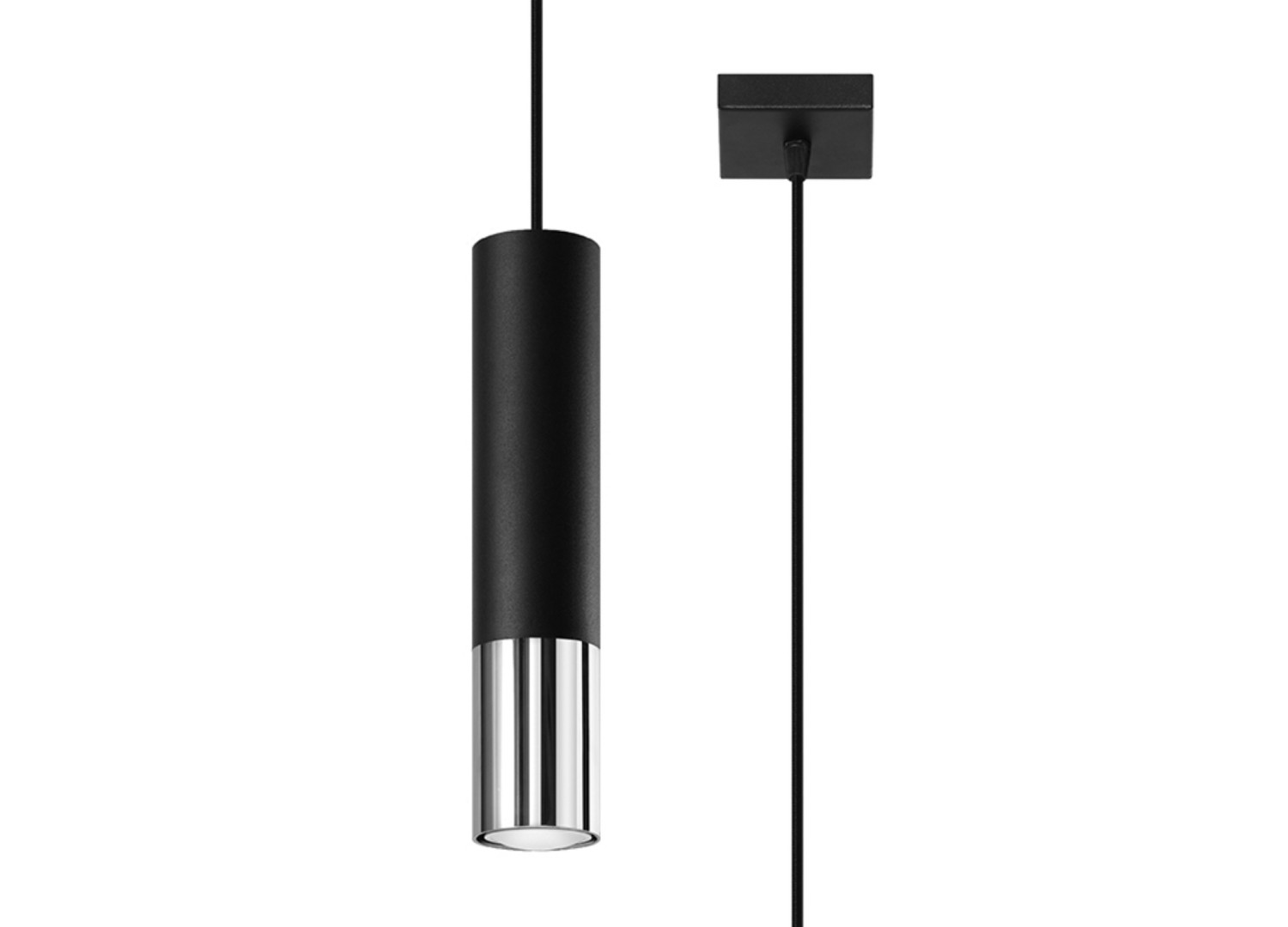 Suspension LOOPEZ 1 noir/chromé GU10