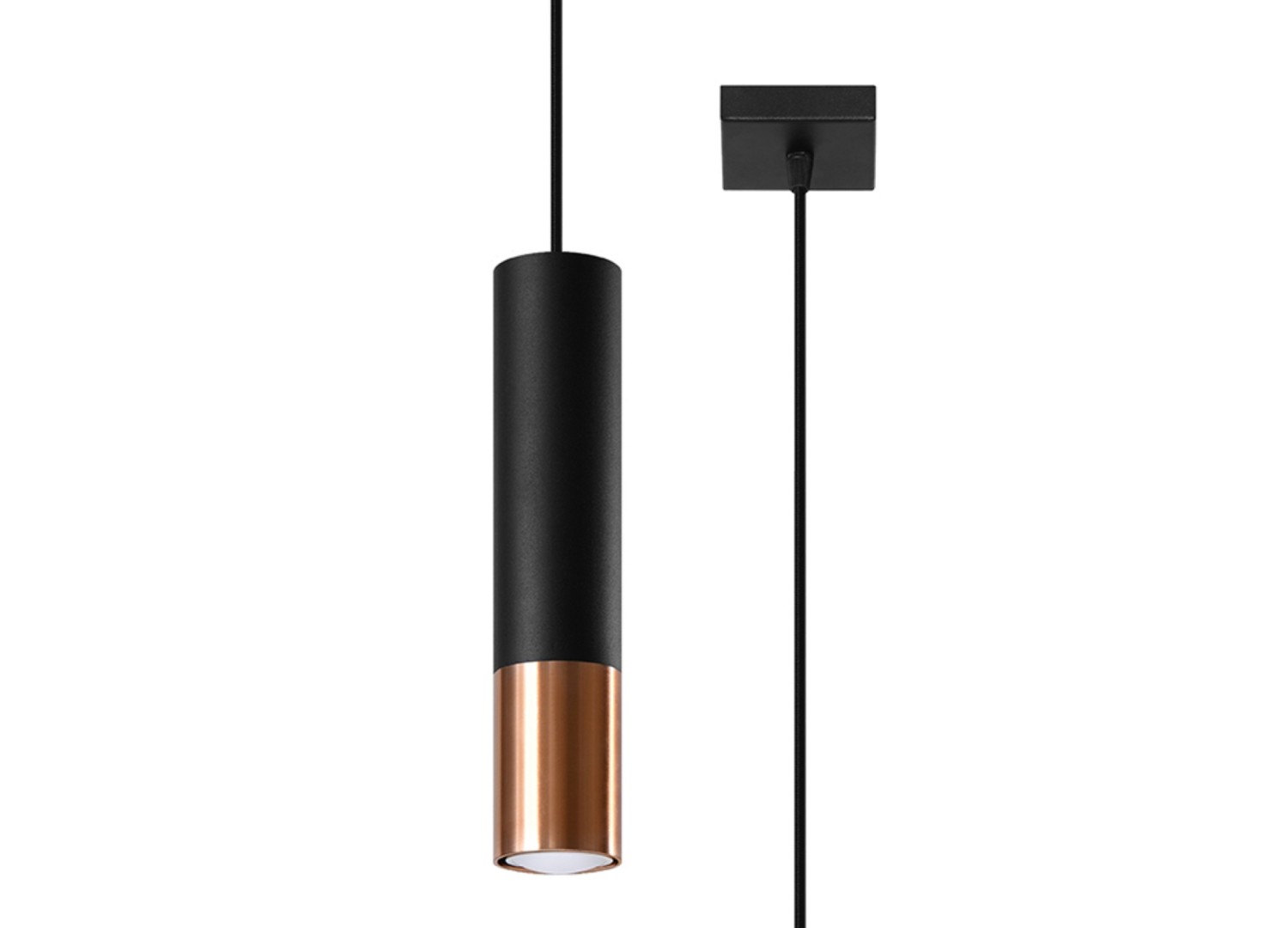 Suspension LOOPEZ 1 noir/cuivre GU10