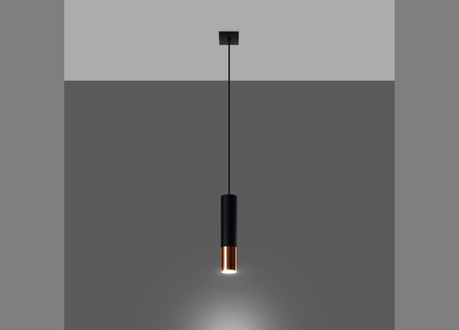 Suspension LOOPEZ 1 noir/cuivre GU10 – vue complémentaire 3