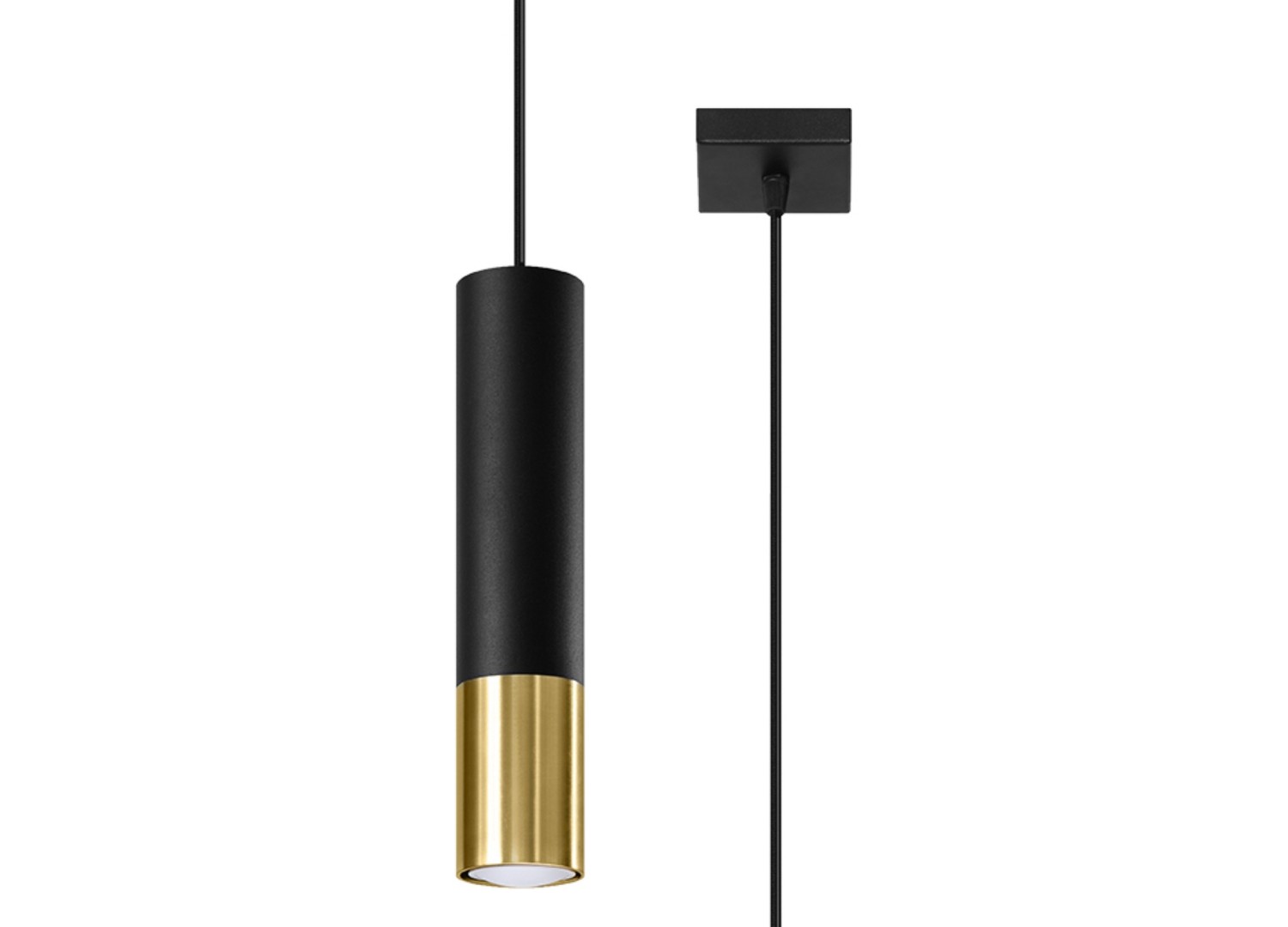 Suspension LOOPEZ 1 noir/doré GU10