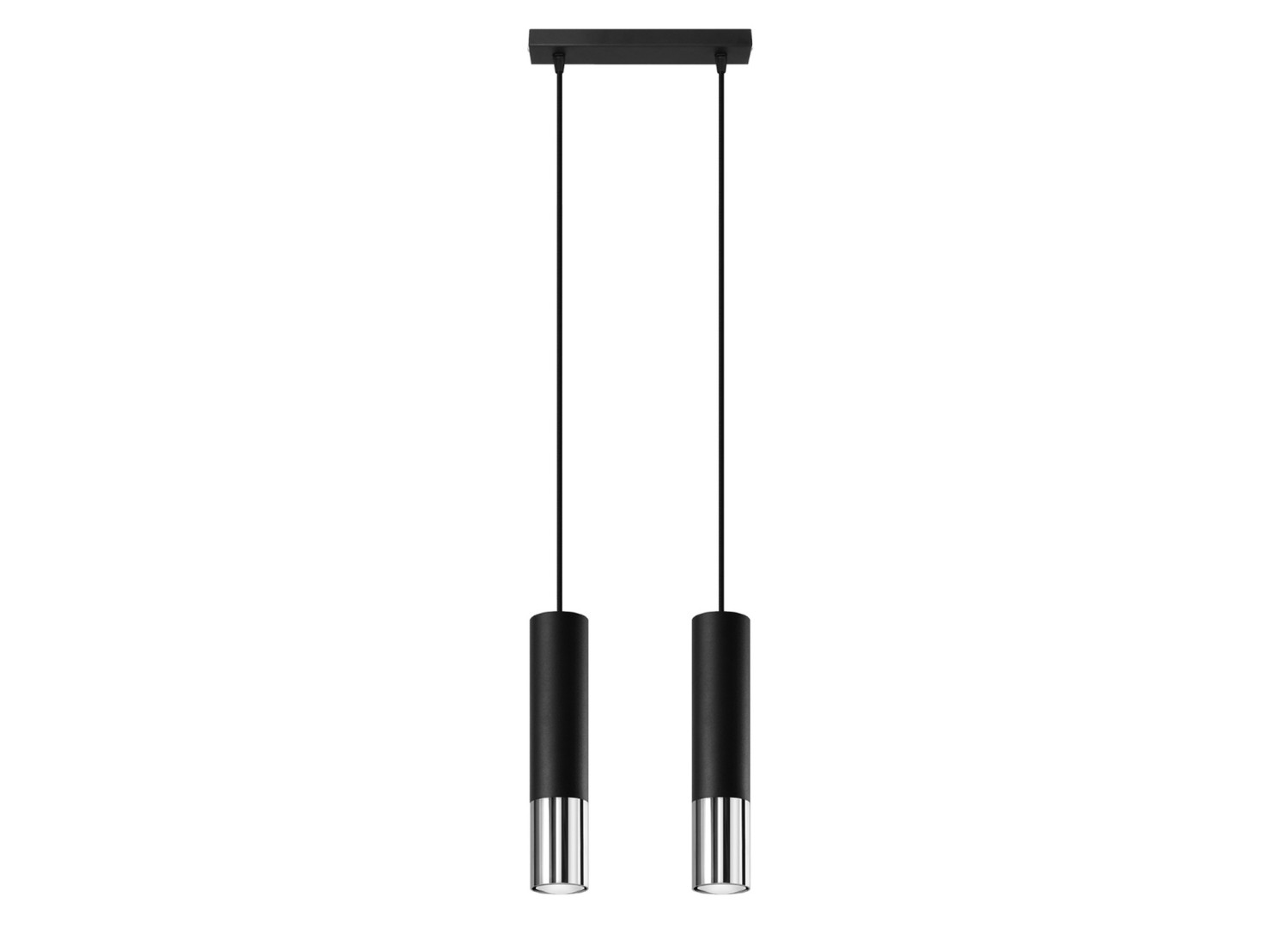Suspension LOOPEZ 2 noir/chromé GU10