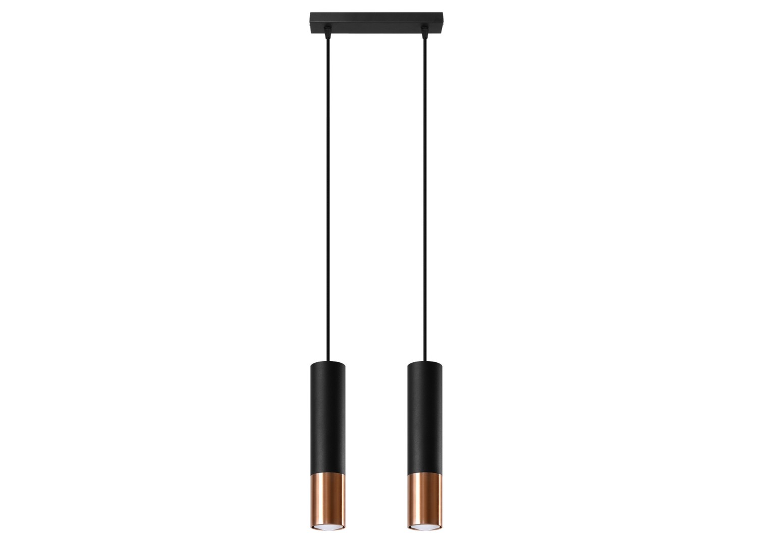 Suspension LOOPEZ 2 noir/cuivre GU10