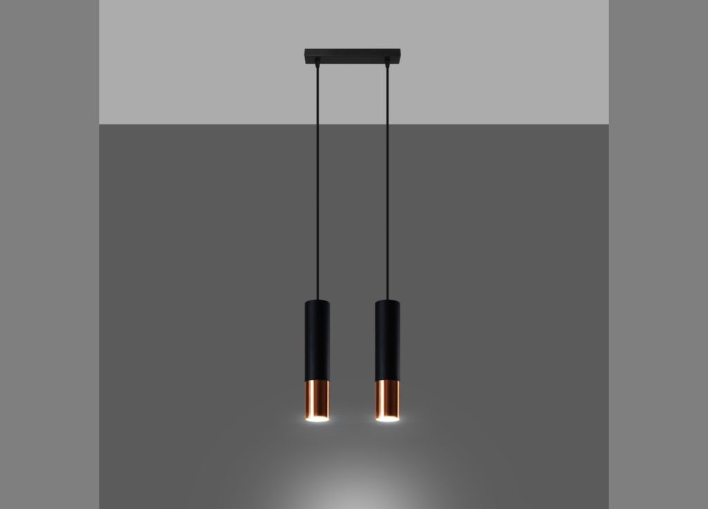 Suspension LOOPEZ 2 noir/cuivre GU10 – vue complémentaire 3