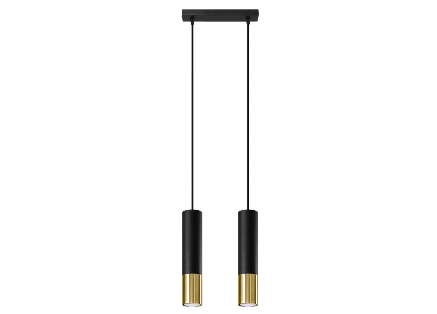 Suspension LOOPEZ 2 noir/doré GU10