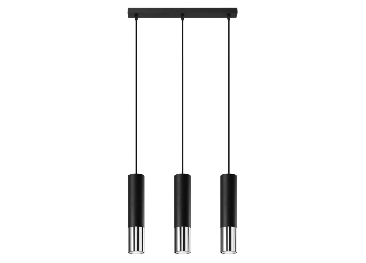 Suspension LOOPEZ 3L noir/chromé GU10
