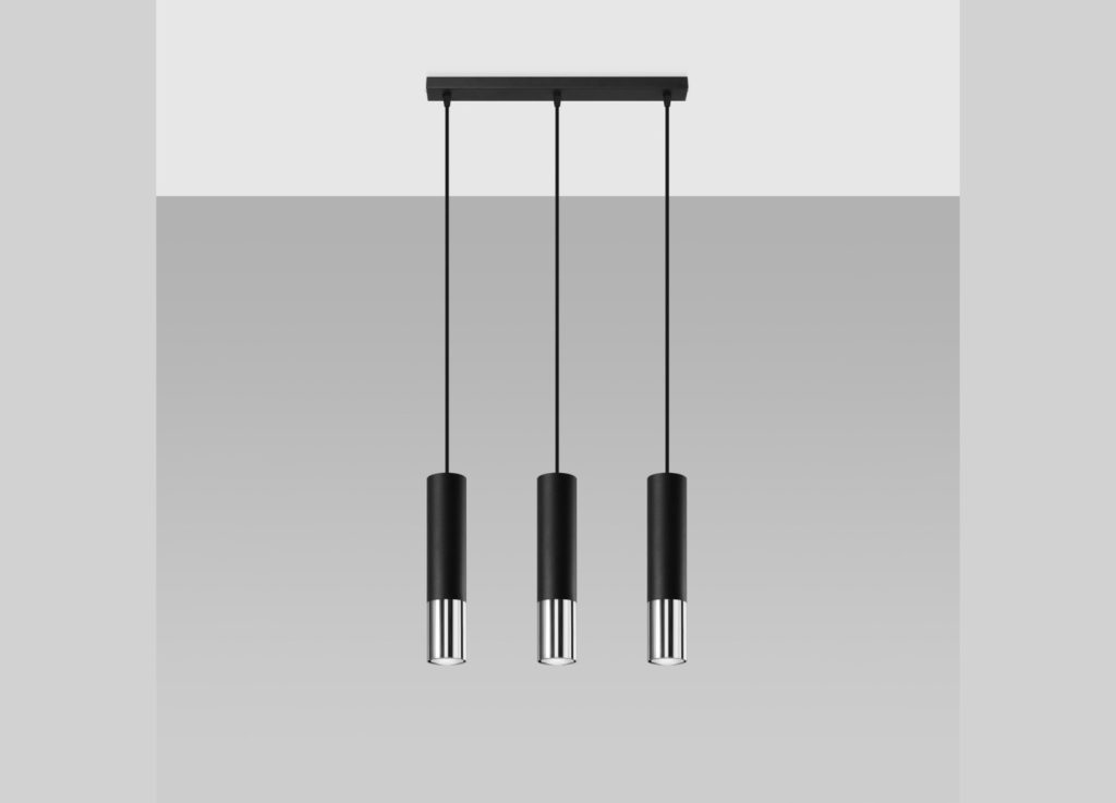 Suspension LOOPEZ 3L noir/chromé GU10 – vue complémentaire 2