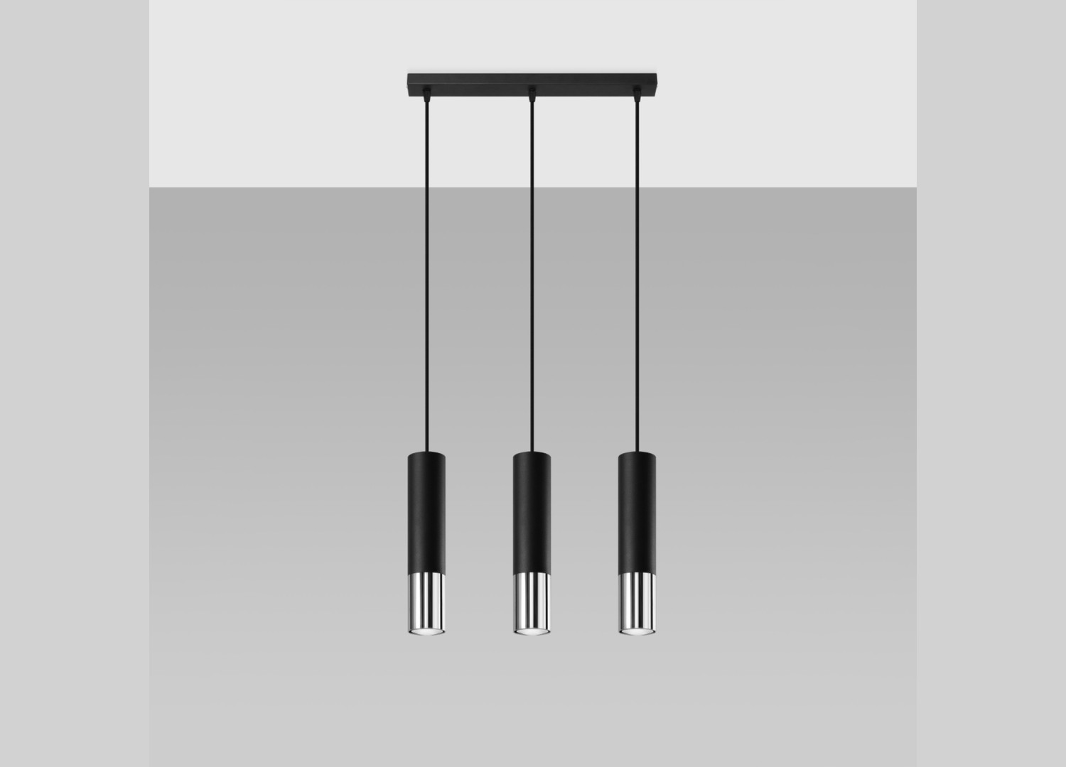 Suspension LOOPEZ 3L noir/chromé GU10 – vue complémentaire 2