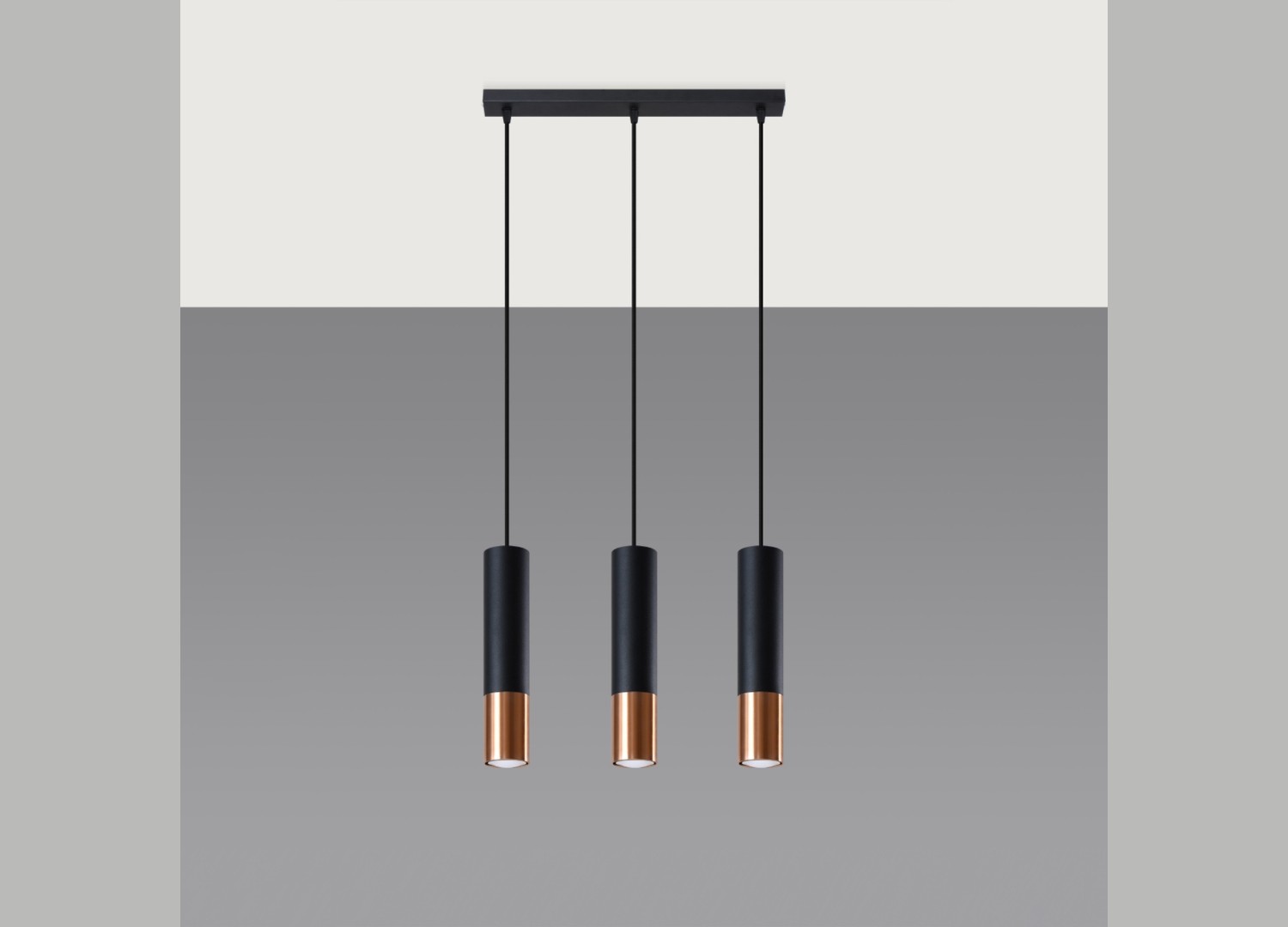 Suspension LOOPEZ 3L noir/cuivre GU10 – vue complémentaire 2