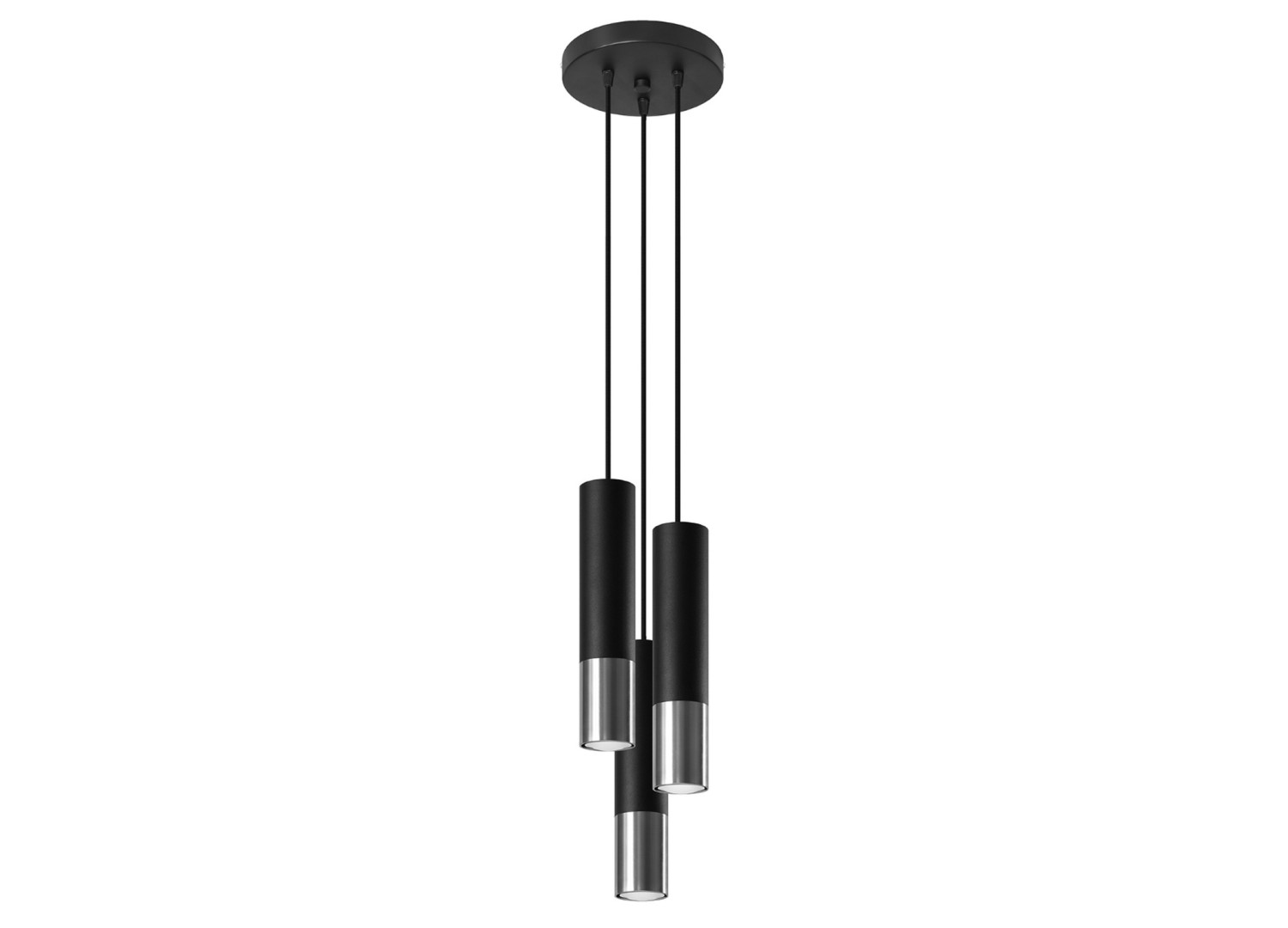 Suspension LOOPEZ 3P noir/chromé GU10